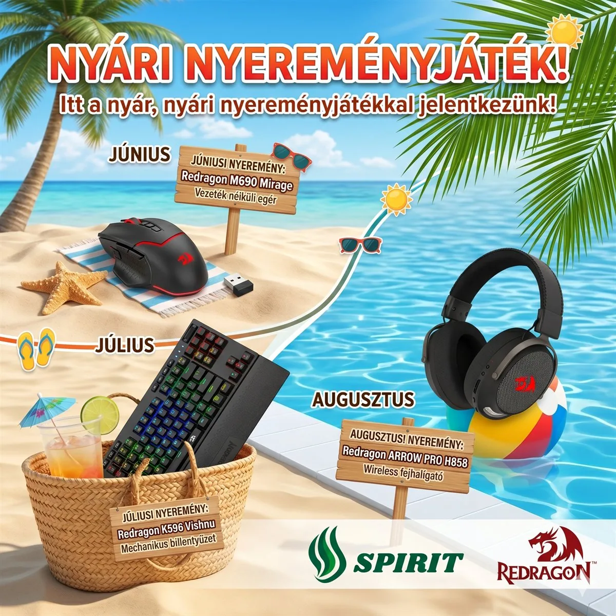 ☀️ Nyári Nyereményjáték a Spirit Esportsnál – Gamer Ajándékok Egész Nyáron!